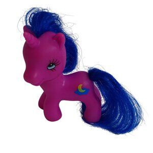 Gi-Go Purple Unicorn Figure Blue Hair Pony Cloud/Moon Toy Collectible 3 Inch